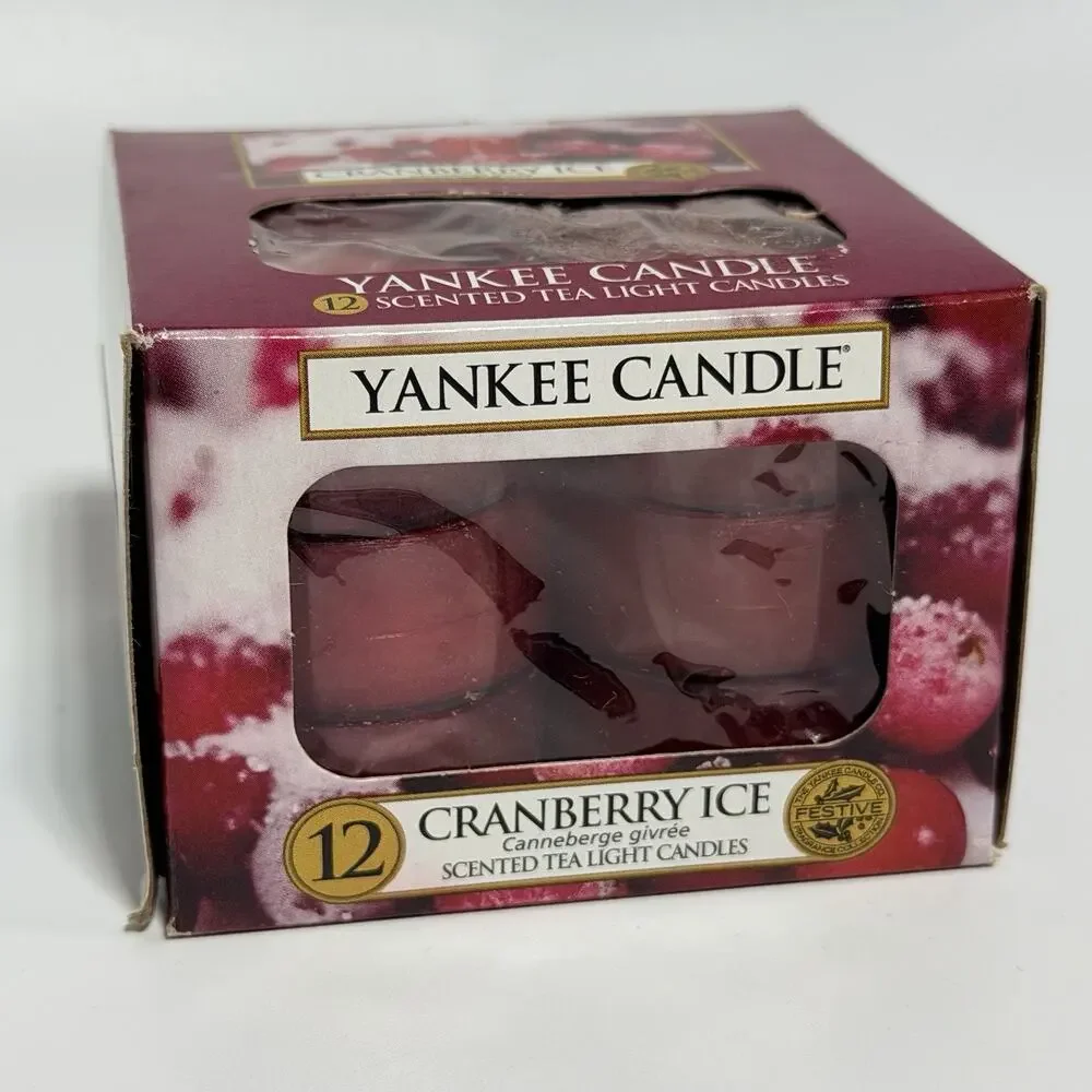 Yankee Candle Cranberry Ice 12 Tea Light Candles NEW Discontinued RARE